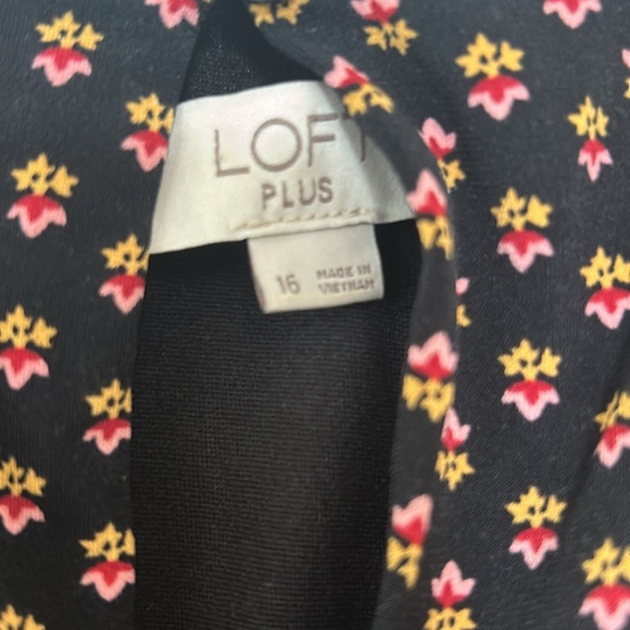 Loft Plus Size 16 Flared Printed Dress - Picture 3 of 7